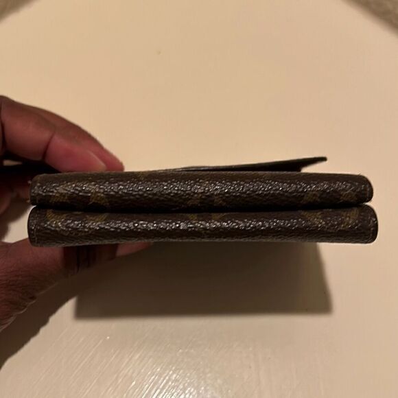 Louis Vuitton Monogram Compact Trifold Wallet Classic Brown Tan LV Logo Pattern - Picture 11 of 14